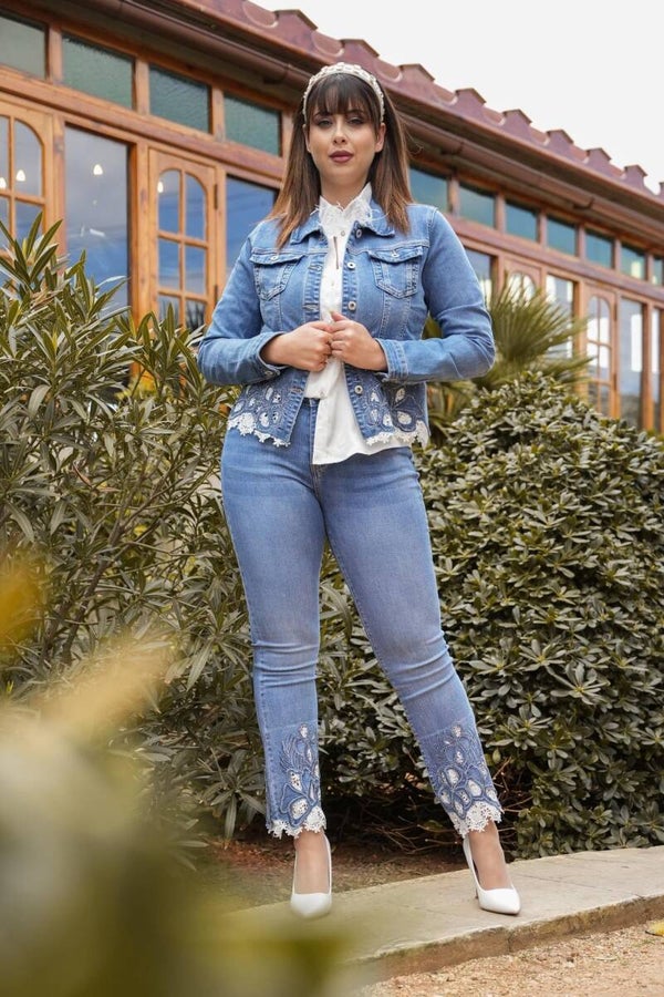 Embroidered Denim set