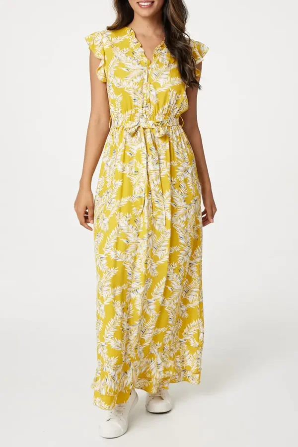 Sleeveless Yellow Tribal Maxi 168982