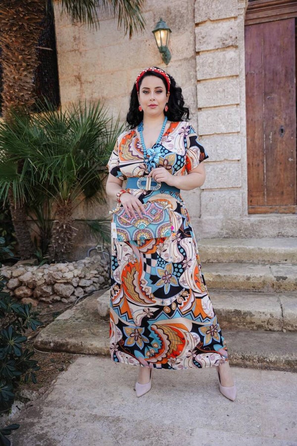 Orange Pattern Maxi