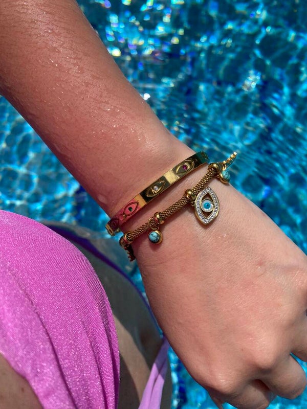 El Ojo 18kt Gold Plated Bracelet Set