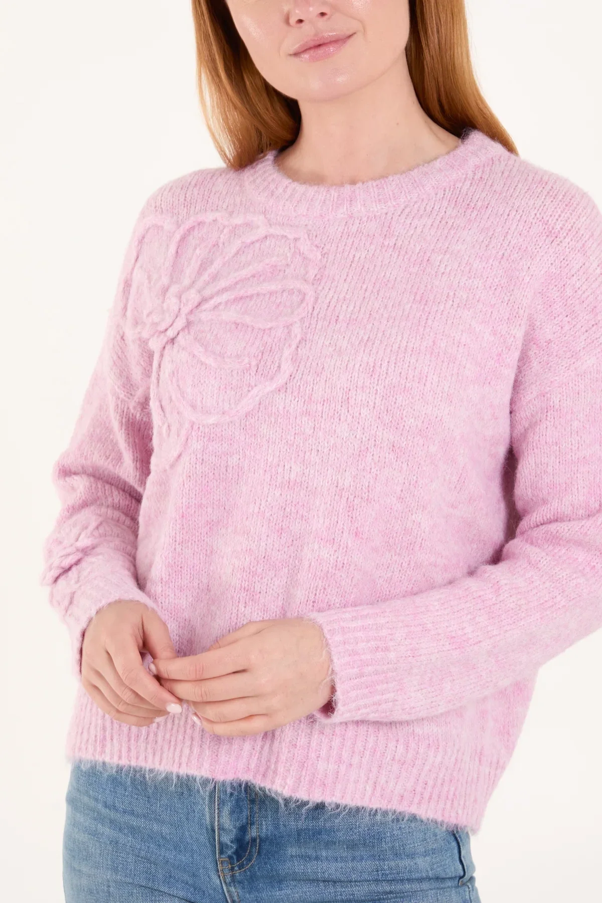 Large flower embroidered Jumper