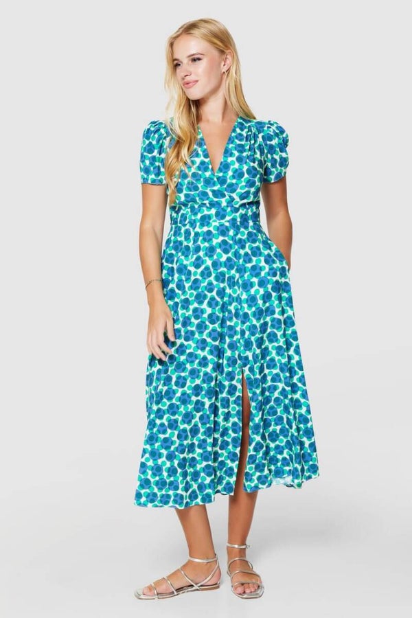 Full Skirt Wrap Designer Dress