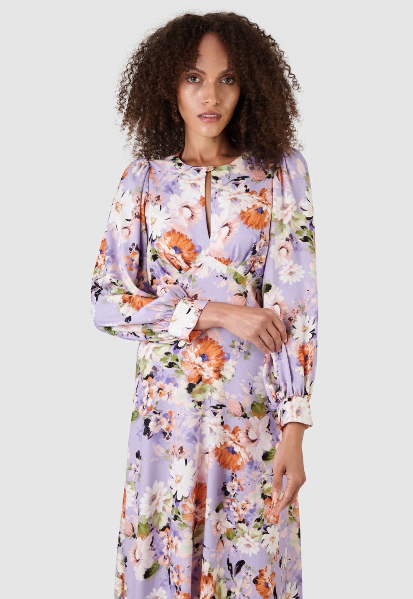 Puff sleeve designer dress