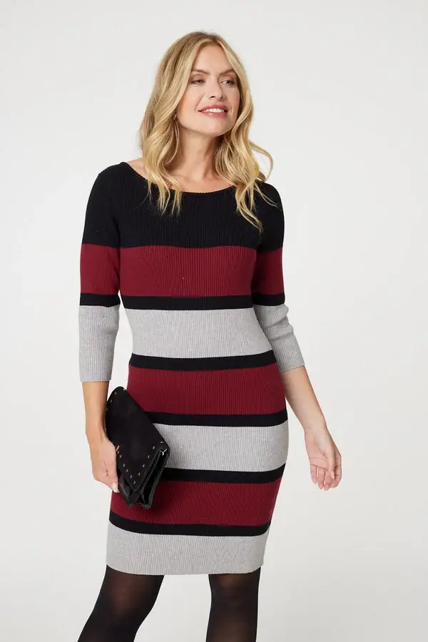 Multi Red Knitted Dress