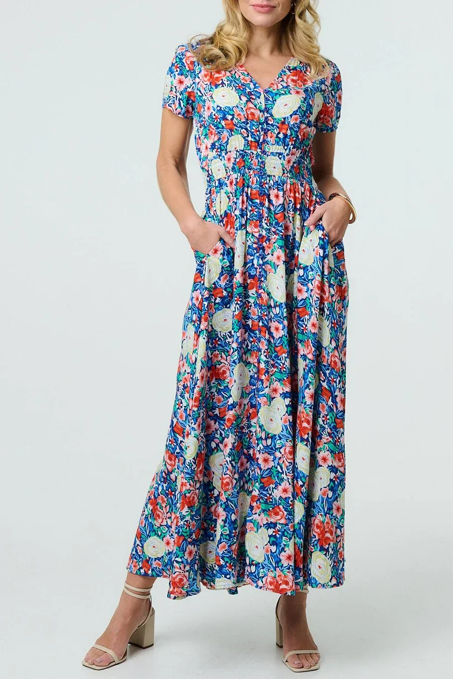 Navy Floral Maxi Dress