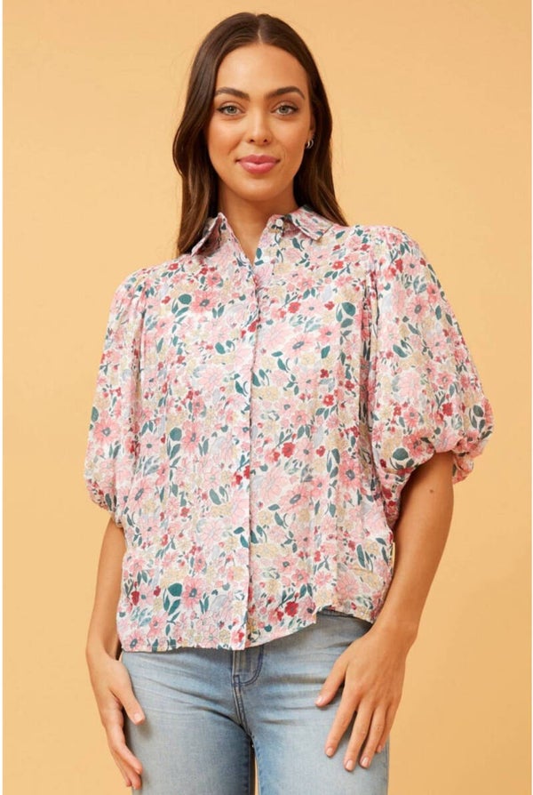 Floral Puff Sleeve Shirt