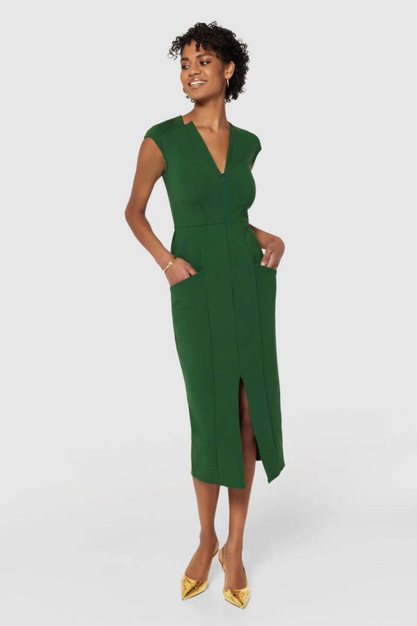 Green Midi pencil designer dress
