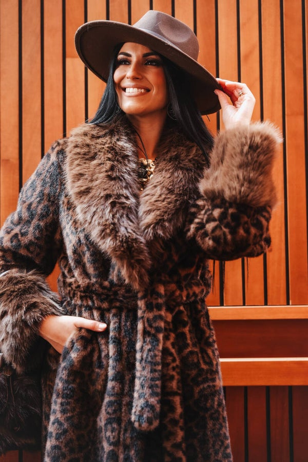 Leopard Print Fur Jacket
