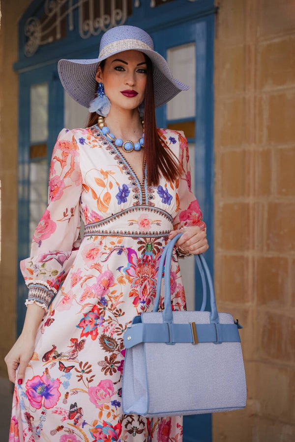 Floral Border Midi Dress