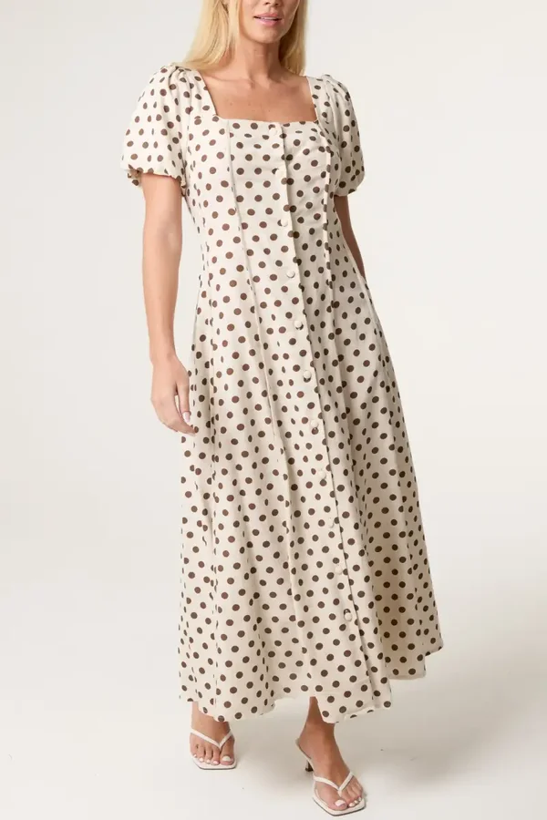 Polka Dot Linen Dress