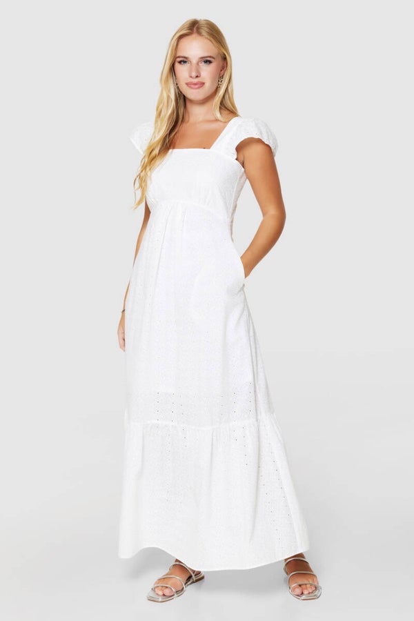 Frill detail bow back designer dress