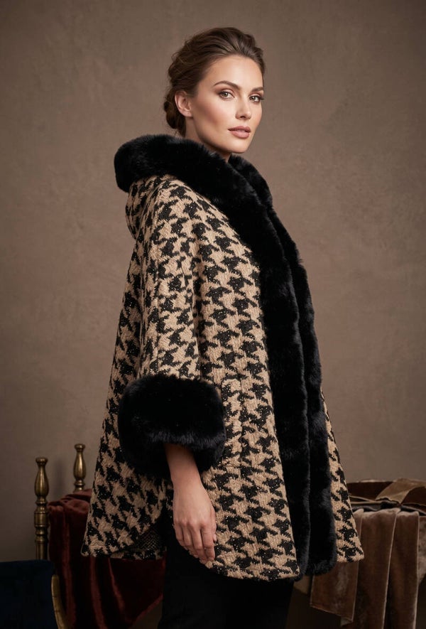 Dogtooth Fur Shimmer Capes