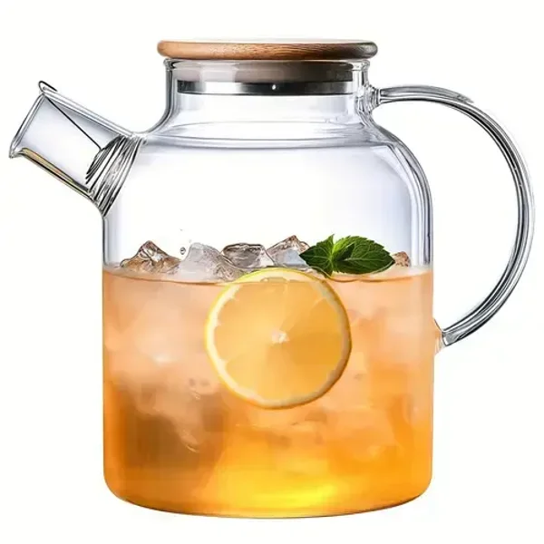 théière en verre transparent