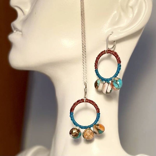 Turquoise d'Arizona - boucles d oreilles Savannah