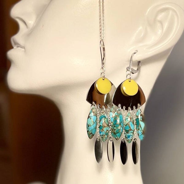 Turquoise d'Arizona - boucles d oreilles Bridget