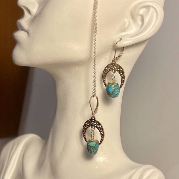 Turquoise d'Arizona - boucles d oreilles Kayla
