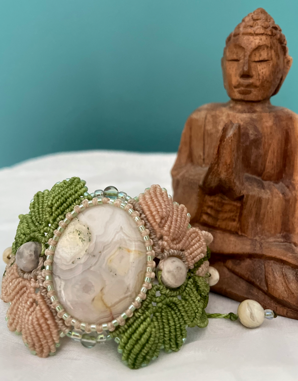 Bracelet tissage en Macramé AGATE CRAZY