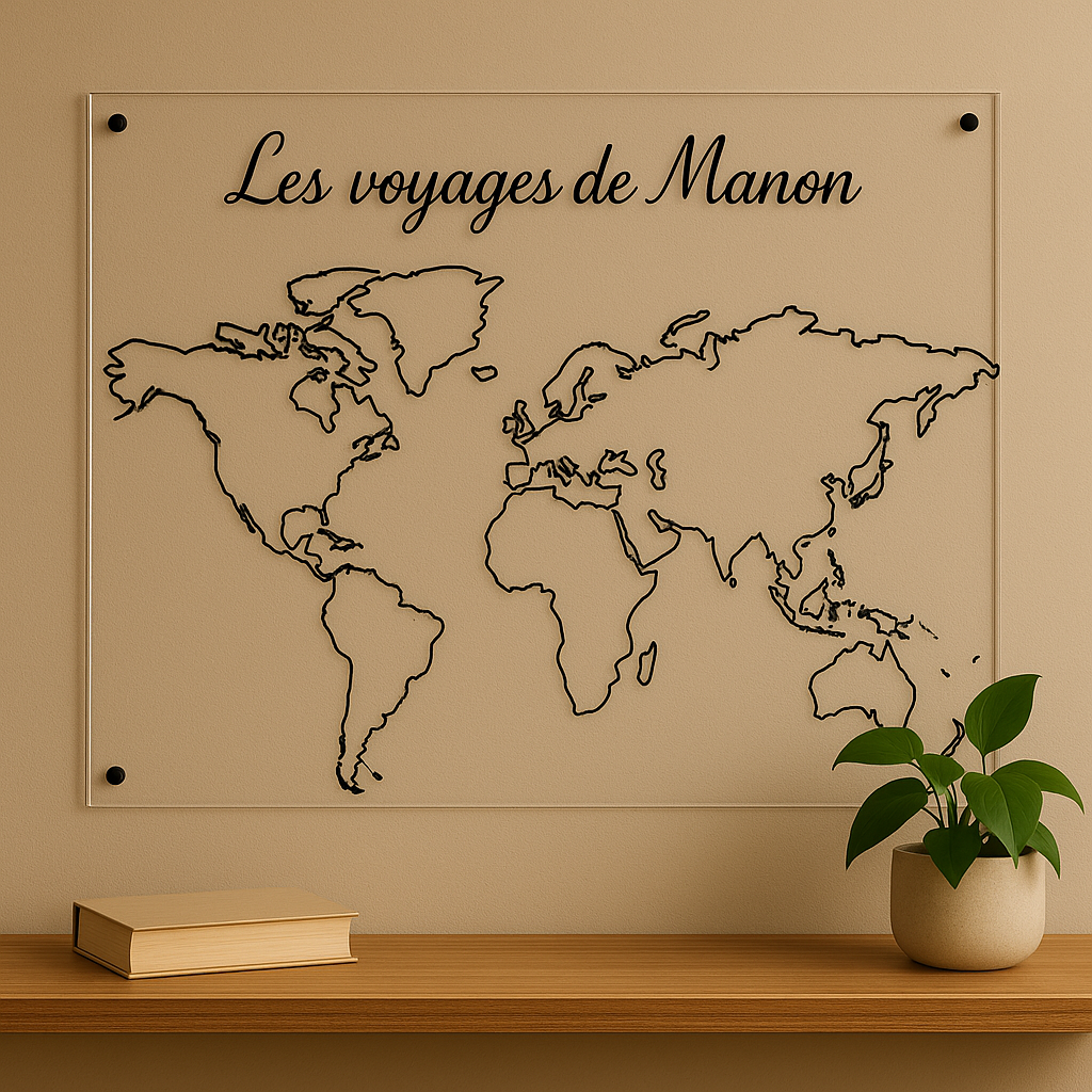 ✨ Carte du Monde en Plexi – Format A2