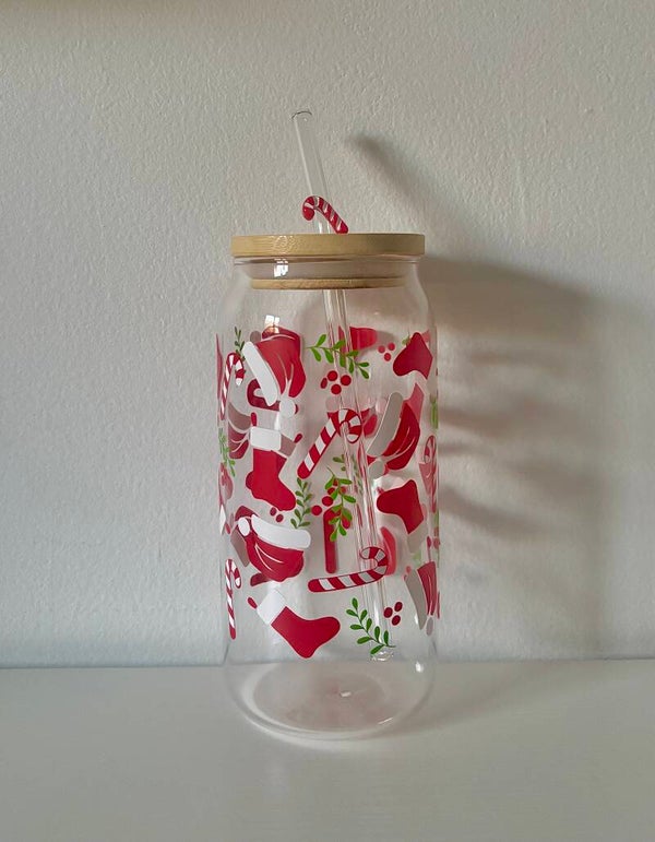 Gobelet en verre de noël
