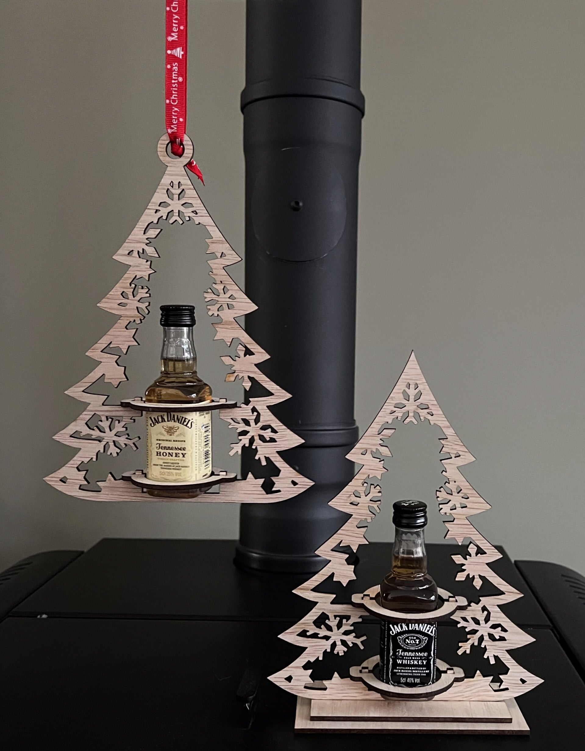 Kerst decoratie met miniflesje