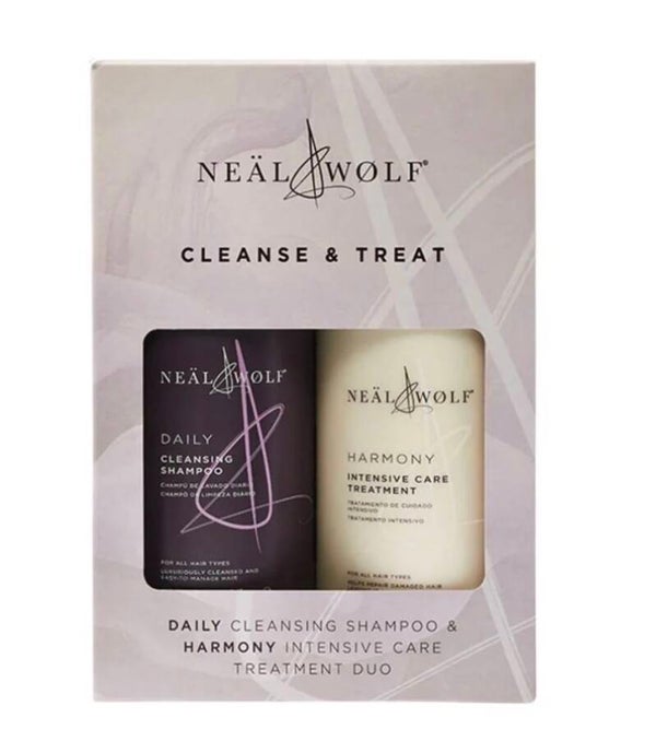 NEAL & WOLF CLEANSE & TREAT DAILY SHAMPOO & HARMONY TREATMENT 950ML DUO