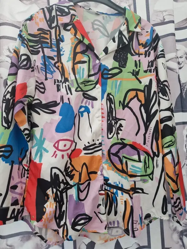 Chemisier art abstrait rétro