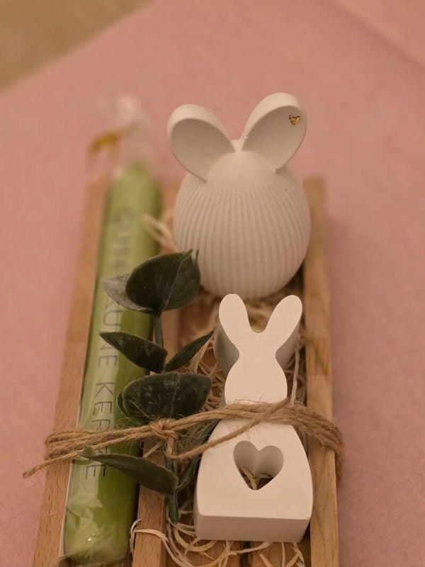 Oster-Set „Kleine Auszeit“ – Keracraft Hase mit Kerze
