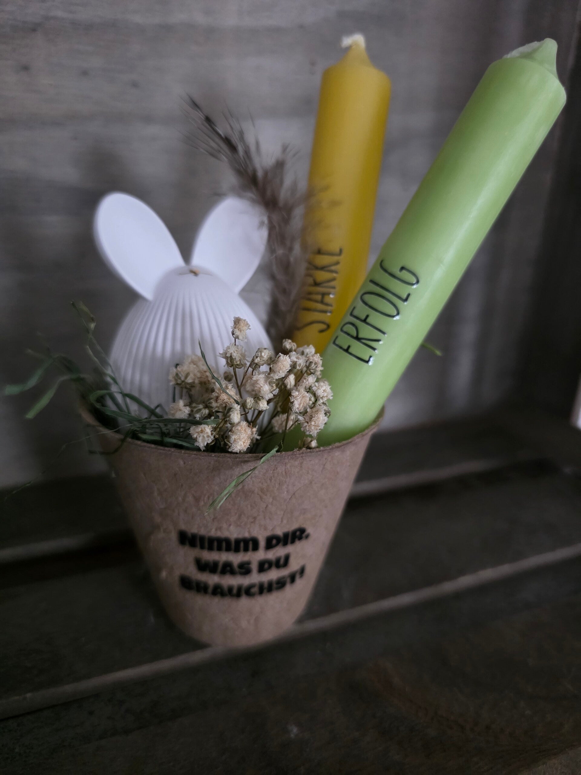 Geschenkbecher „Nimm dir, was du brauchst“ – Oster- & Mutmacher-Set