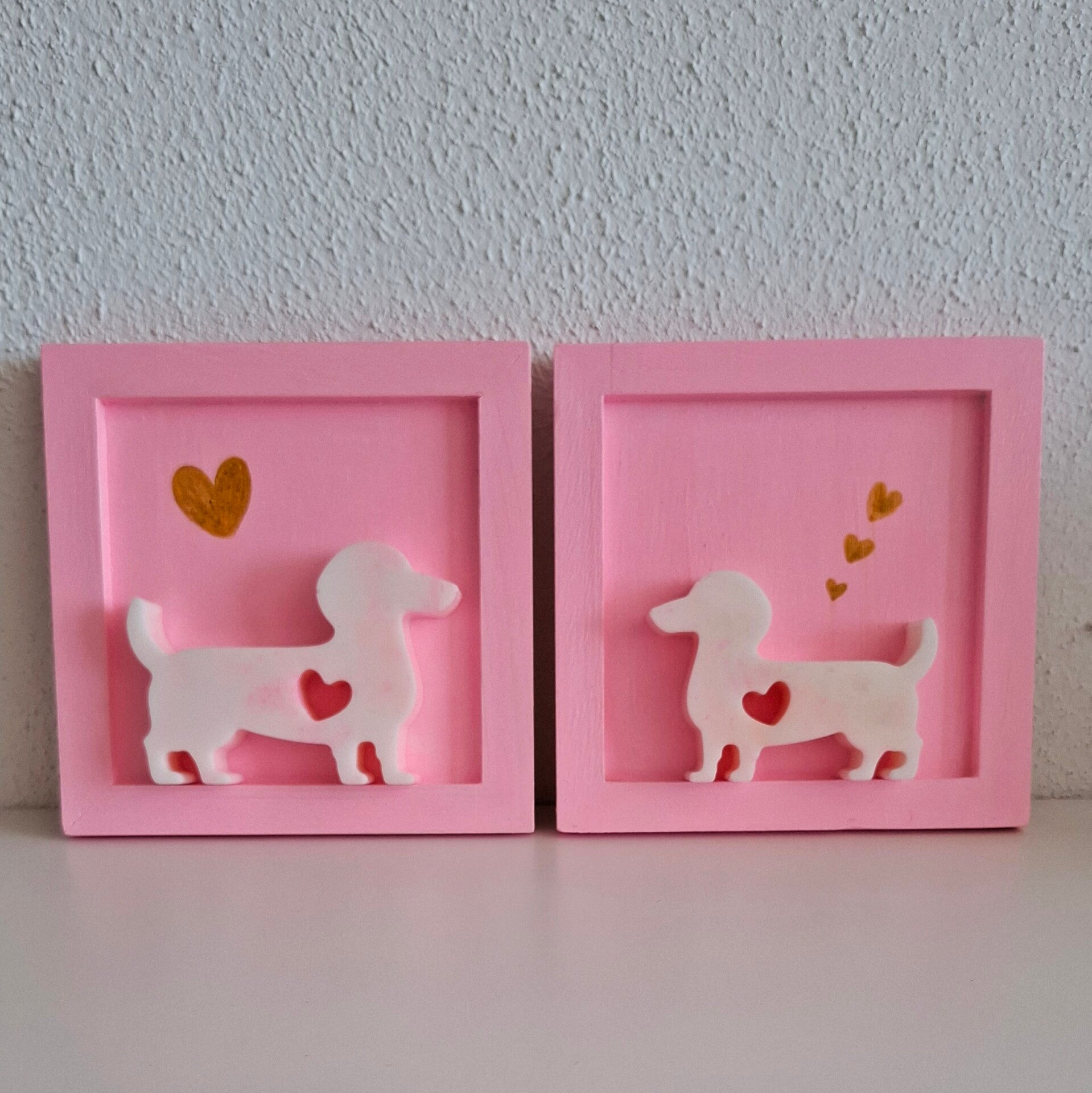 Set wandbordjes Teckels