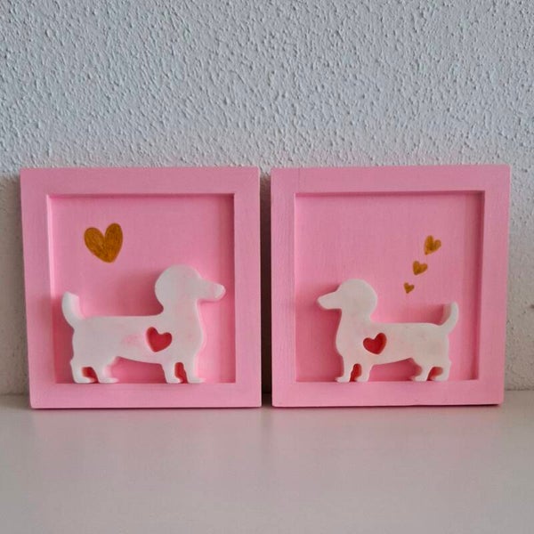 Set wandbordjes Teckels