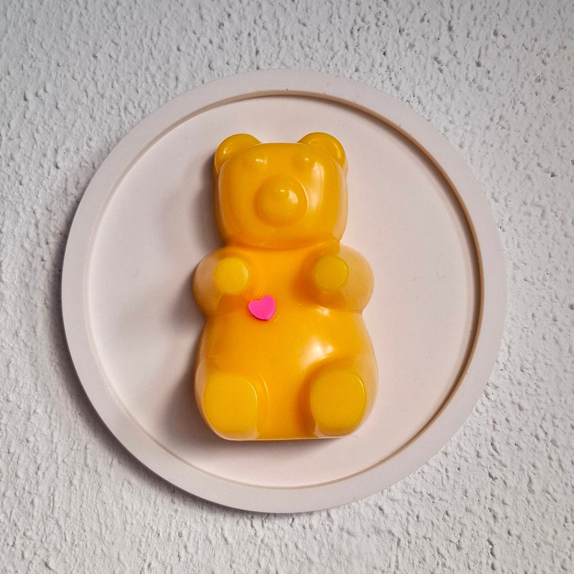 Wandbordje Gummibeer geel