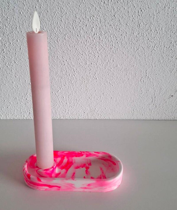 Kandelaar neonroze