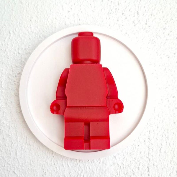 Wandbordje legopoppetje rood