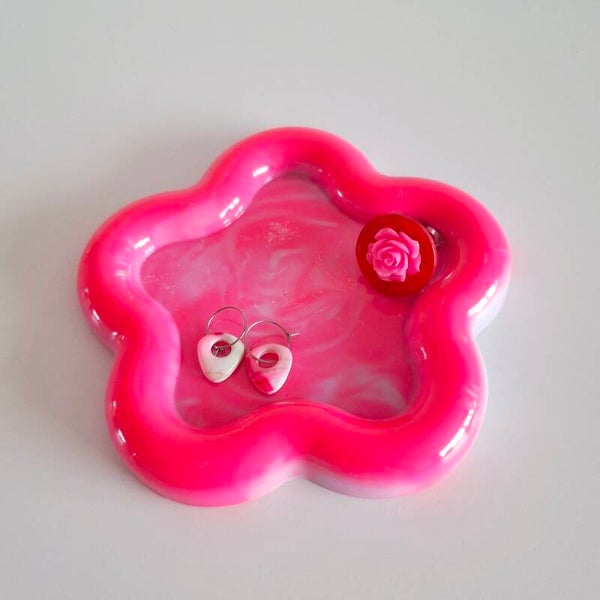 Schaaltje roze Bloem