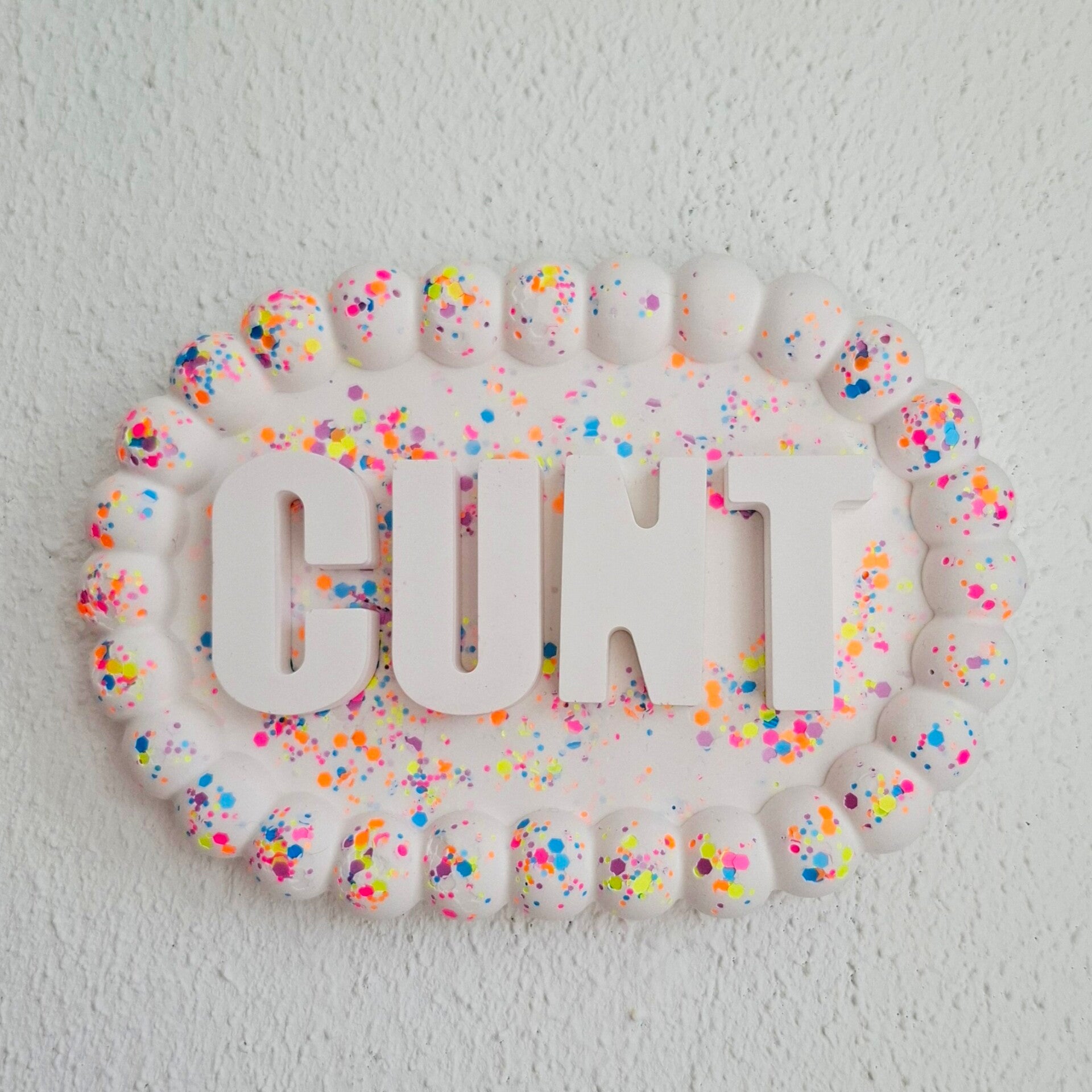 Wandbordje Confetti Cunt