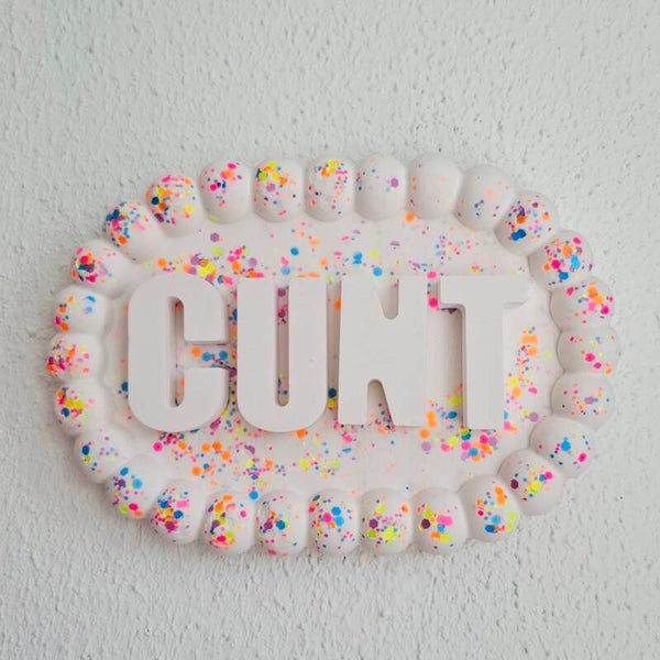 Wandbordje Confetti Cunt