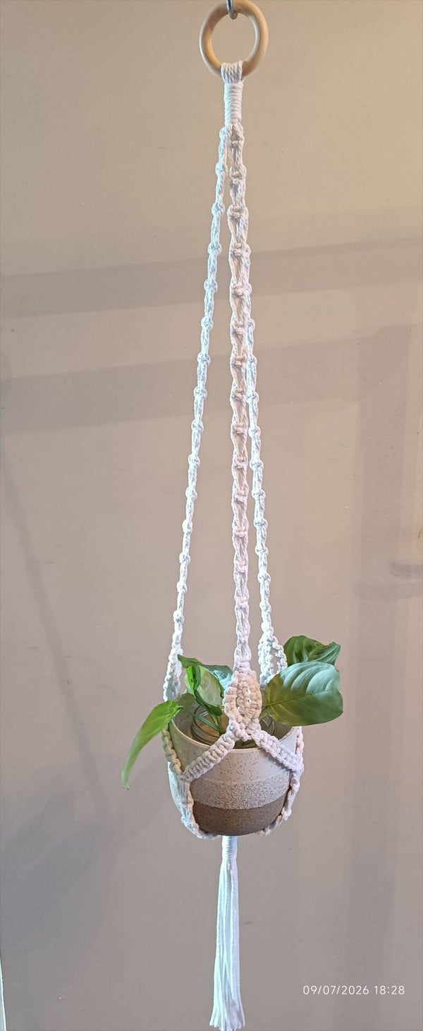 Suspension fleur macramé
