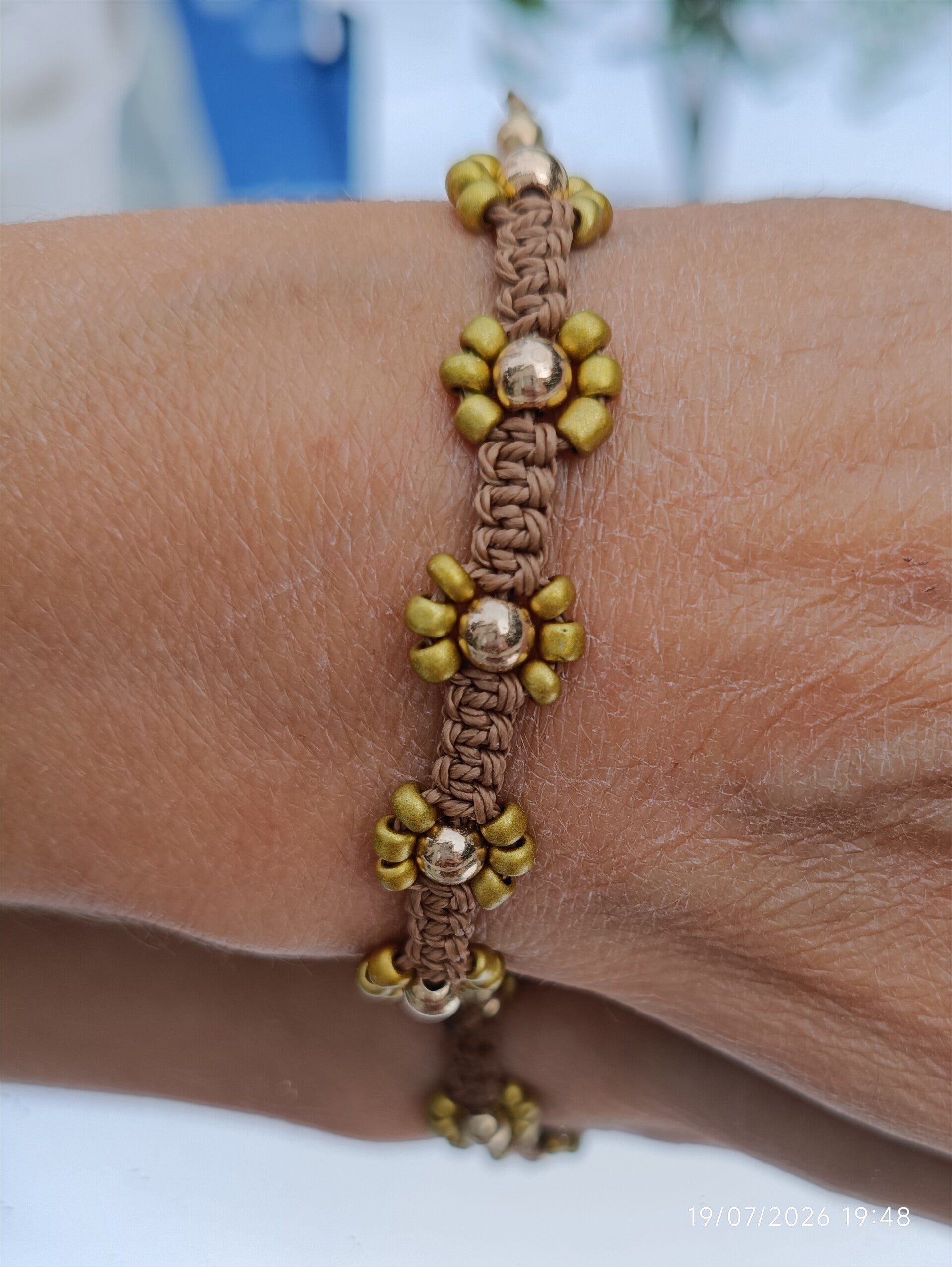 Bracelet fleur doré