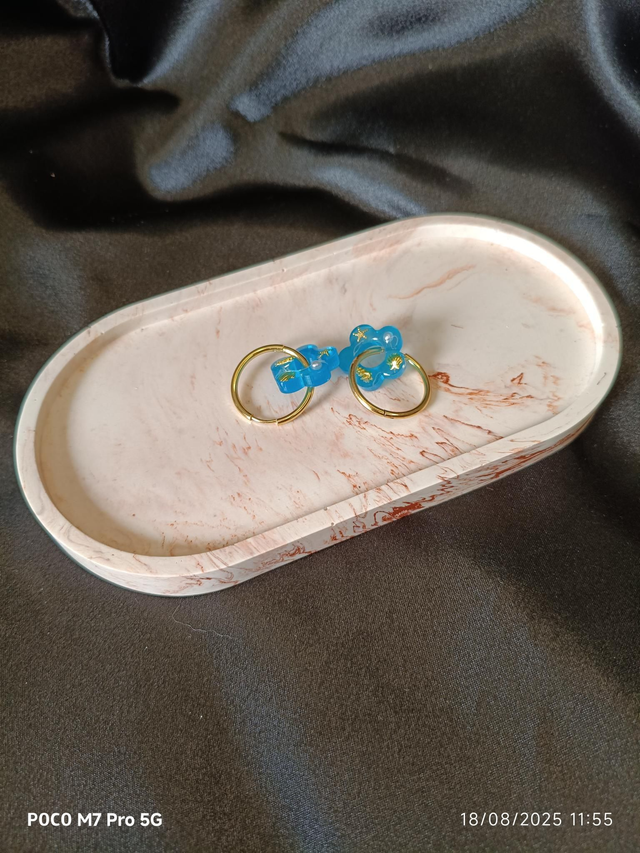 Plateau ovale en jesmonite