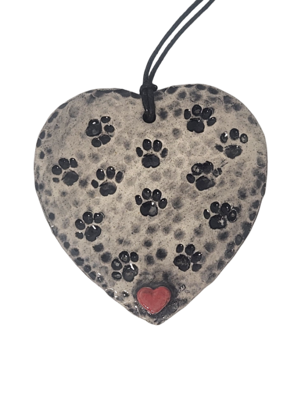 Handmade Ceramic Pawprint Heart