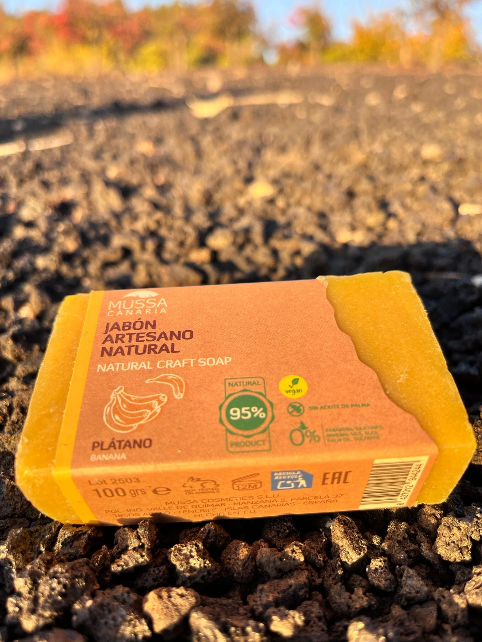 Jabón natural artesano de plátano 100gr (Mussa Canaria)