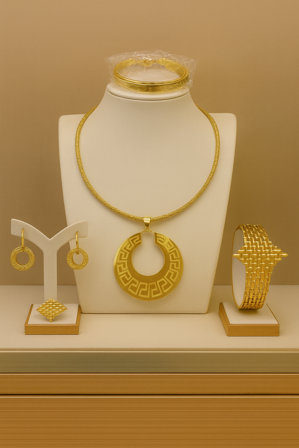 Women's 4-Piece Gold-Plated Geometric Jewelry Set