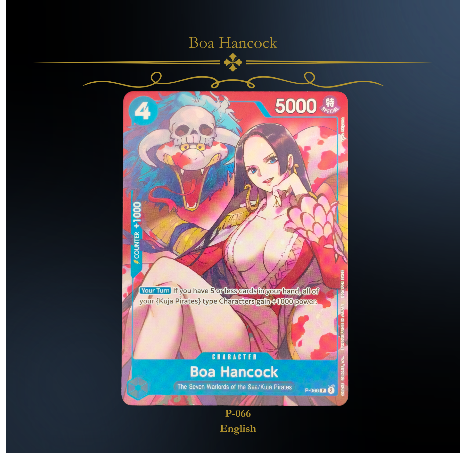One Piece Boa Hancock P-066 English Carte Promo EN Seven Warlord Sea CARD GAME