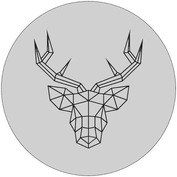 Muurcirkel Rendierhoofd Grijs