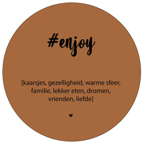 #Enjoy bruin Muurcirkel