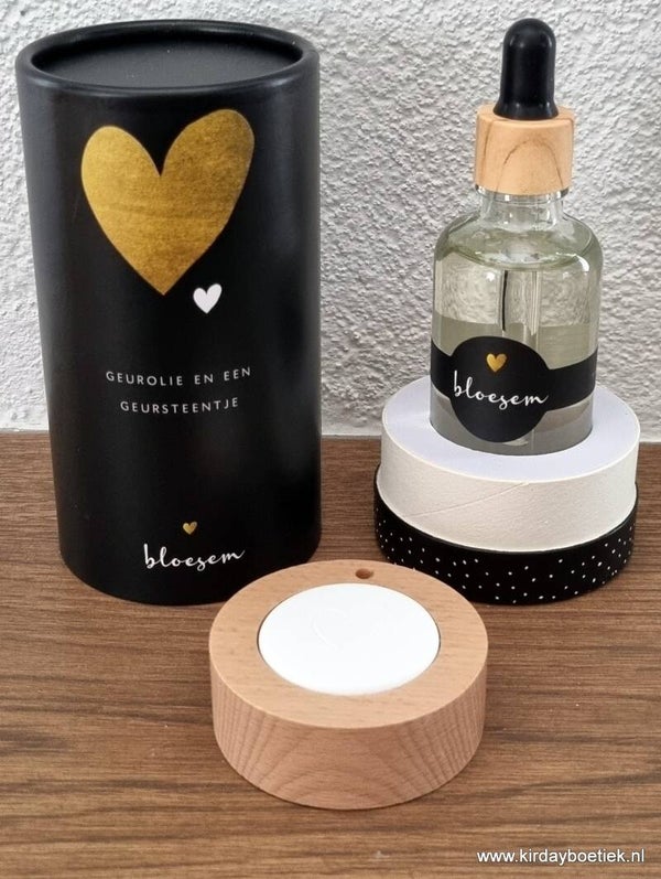 Geursteentje Zwart Blanco Hart