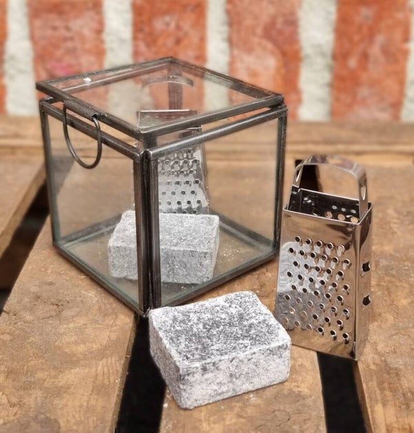 Rasp set zwart glazen doosje