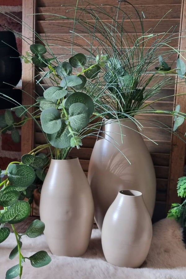 Vazen set ecru incl veldboeket