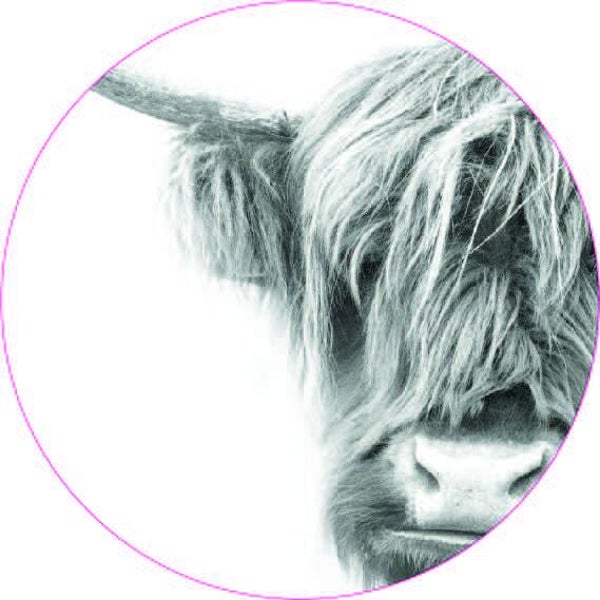 Zwart/Wit Schotse Hoogland Muurcirkel