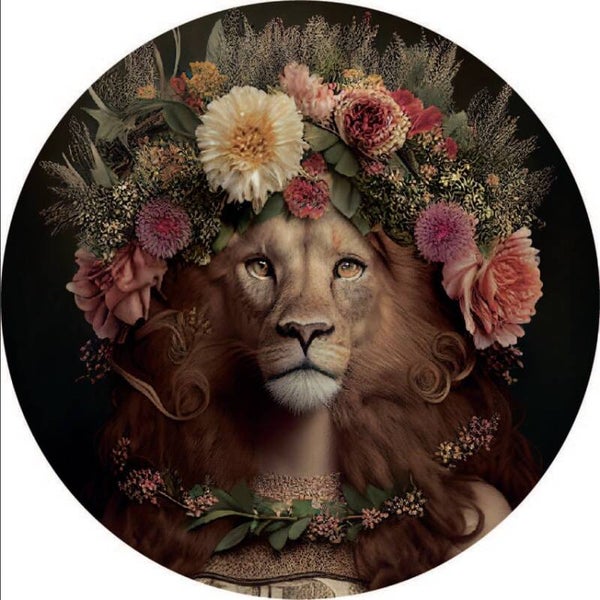 Lion Flower Muurcirkel (met bijpassende cirkel)